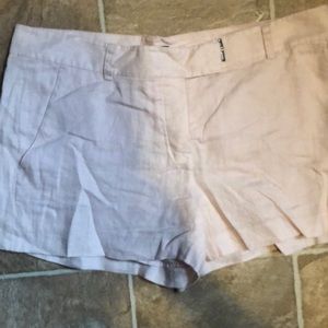 Theory Size 10 pink linen shorts